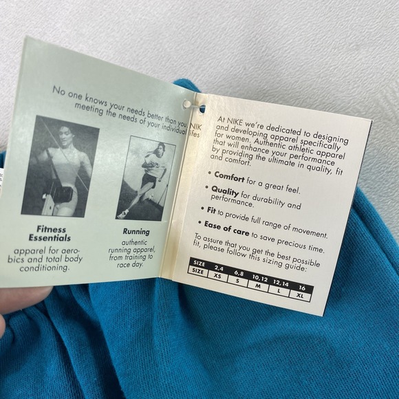 VTG 90s Nike Sweatpants Track Pants Womens L 12/14 Teal Swoosh Fleece Streetwear - Picture 15 of 16